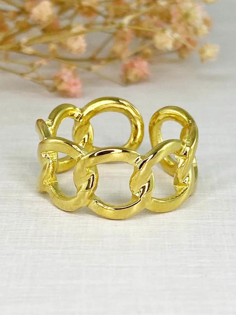 Bague Maille Marine Ajustable en Acier Inoxydable – Bijou Femme Fille – Idée Cadeau Noël & Anniversaire - France