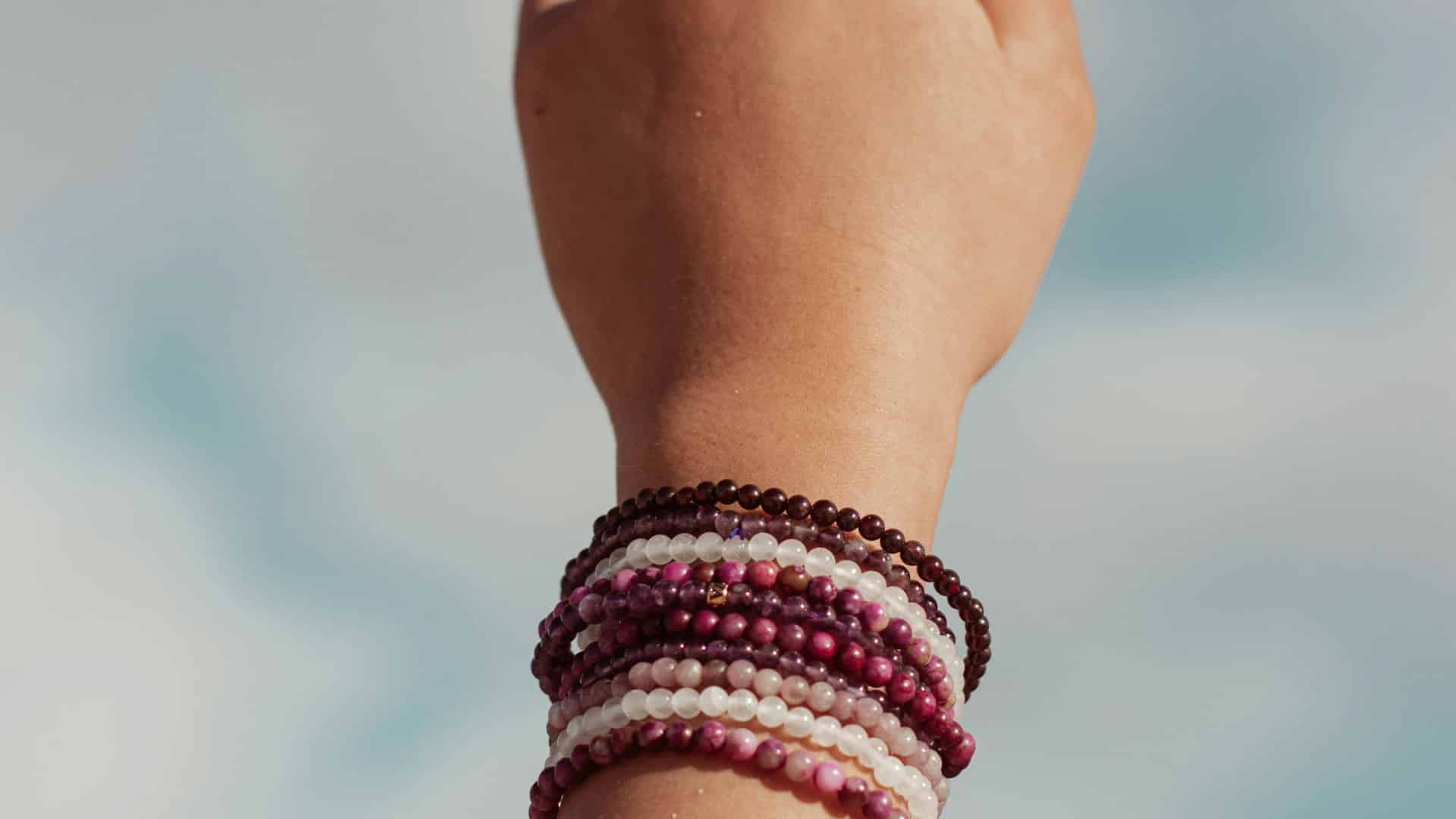 Bracelet en quartz rose